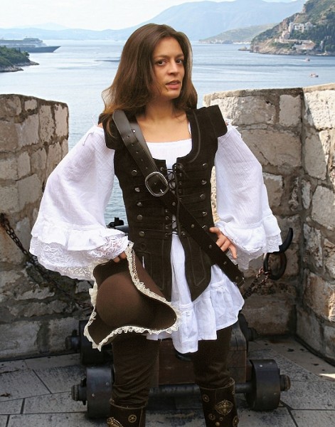 Piratenmieder Lederweste schwarz