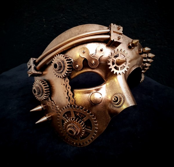 Halbmaske Steampunk bronze